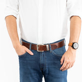 Tom Tailor Męski Pasek Skórzany Klasyczny Skóra Tg1068l89/690 40mm Gürtel Q.6789 0690 Darkbrown